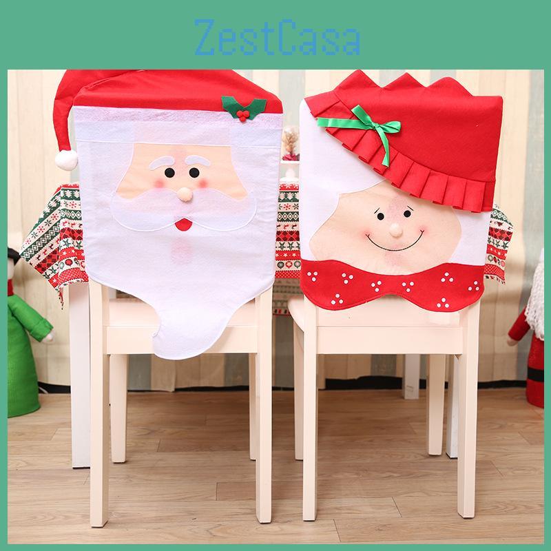 Festive Christmas Chair Covers For Holiday Table Decorations Soft Non-woven Fabric