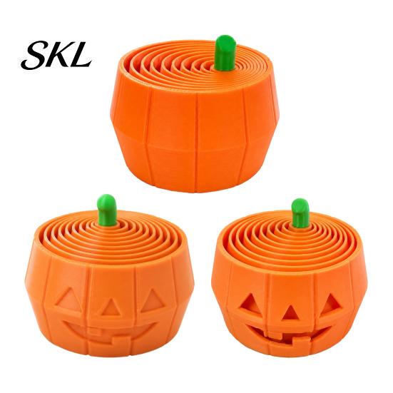 Halloween Stress Relievers 3D Printed Pumpkin Fidget Toy, Retractable Spiral Relief Creative Desk Ornaments Ornament, Flexible PLA Sensory Figurine