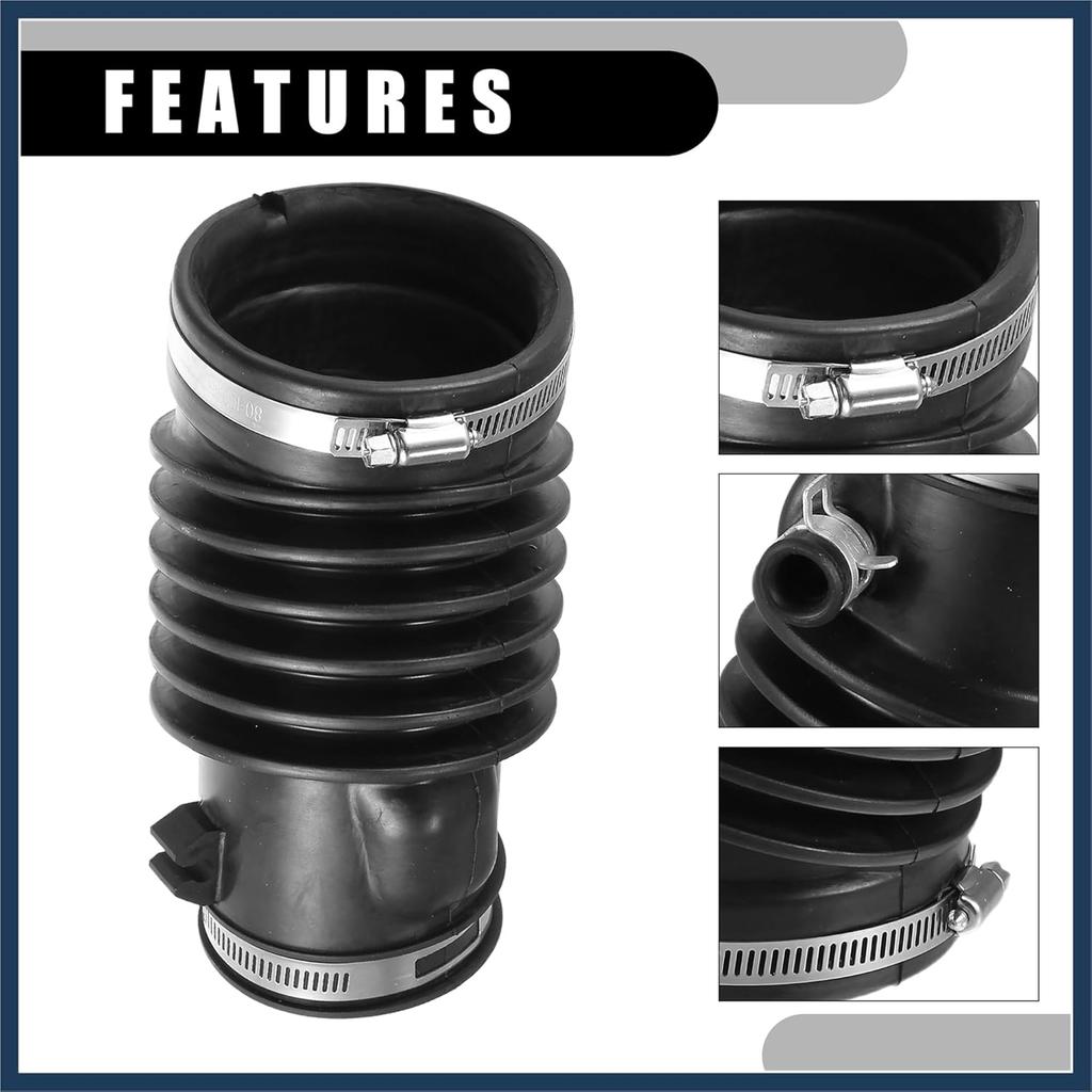 Luftfilter Ansaugschlauch Rohr mit Klemmen 17228-RDA-A00 - Auto Motorfilter Lufteinlasskanal Schlauch Rohr - für Acura TL 2007-2008 Gummi Schwarz - 1 Stück