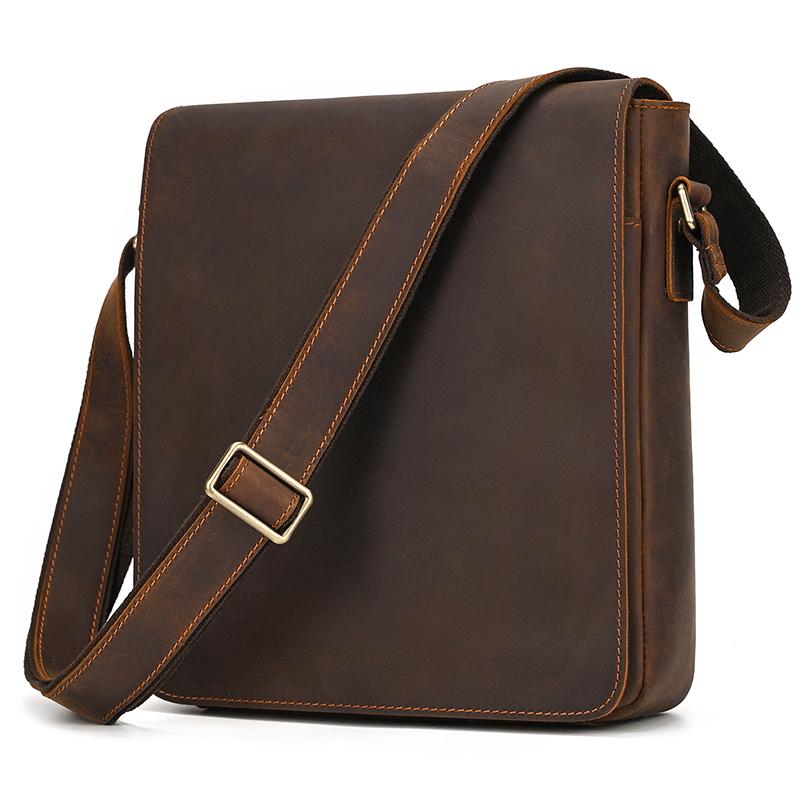 High Quality Men's Leather Shoulder Bag Genuine Leather Crossbody Bags For Male Messenger Bags Vintage Sling Bags Man Bags 2026