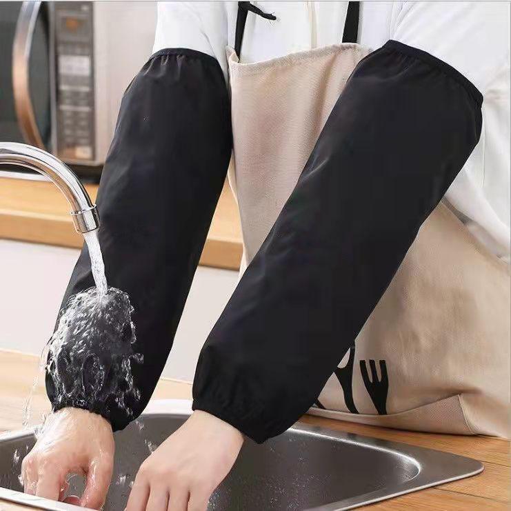 Unisex Waterproof Oil-Proof Black Arm Sleeves: Durable, Dirt-Resistant Protection for Work and Daily Use