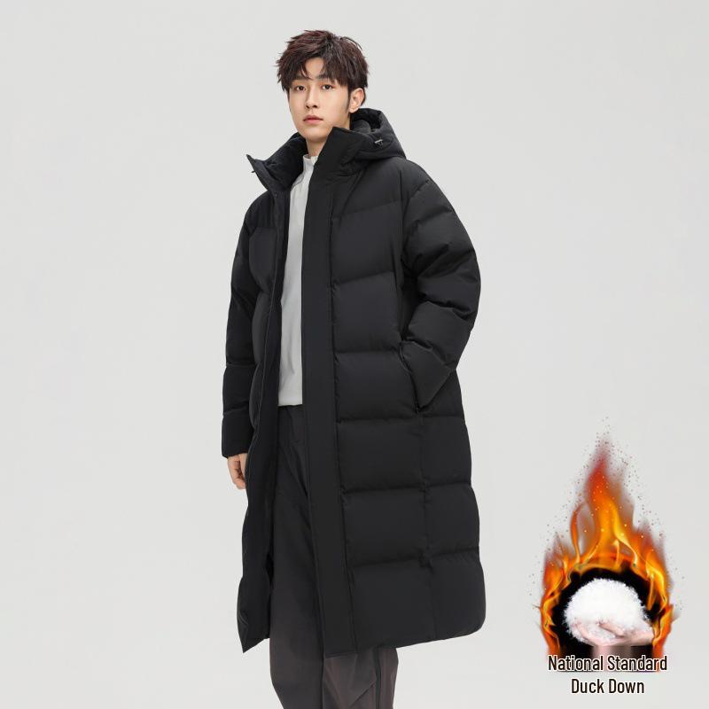 Unisex Long Winter Over-the-Knee Down Coat - Warm & Windproof, Beijing Film Academy Style