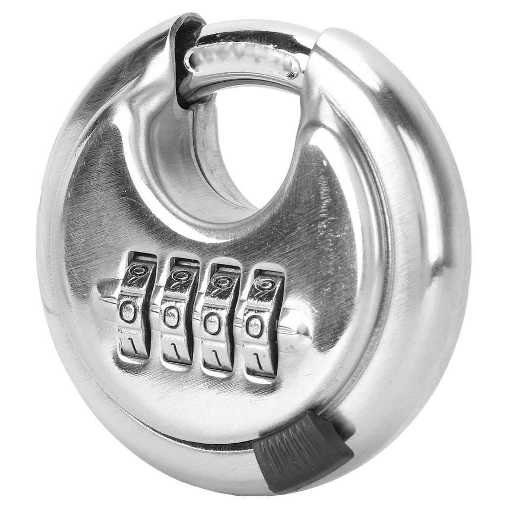 4 Digit Combination Disc Padlock with Hardened Steel Shackle Lock for Trailer Garage Storage Unit Sheds