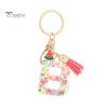 Fruit Elements Keychain Acrylic 2D Monogram Initial Letter Key Ring Kiwi Watermelon Grapefruit Key Chain