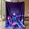 Kpop Demon Hunters Printed Flannel Throw Blanket Soft Warm Lightweight All Season Blanket for Sofa Bed Camping Home Decor Holiday Gift