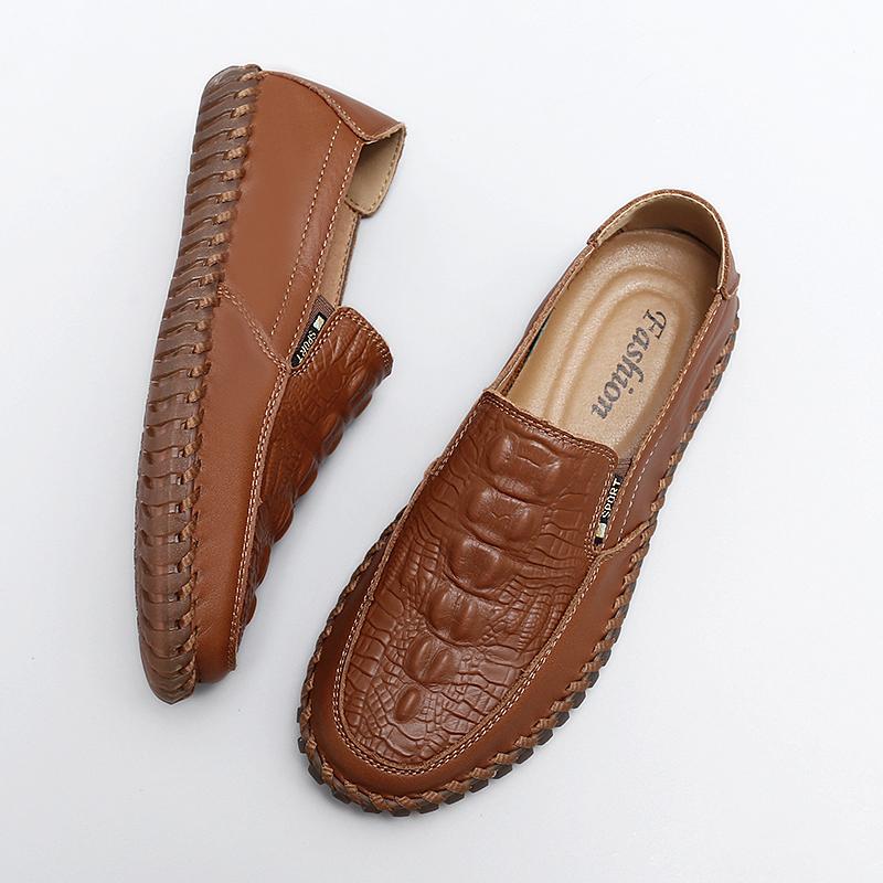 Men's Casual Leather Shoes Loafers Moccasin Breathable Slip On Boat Soft Driving Shoes