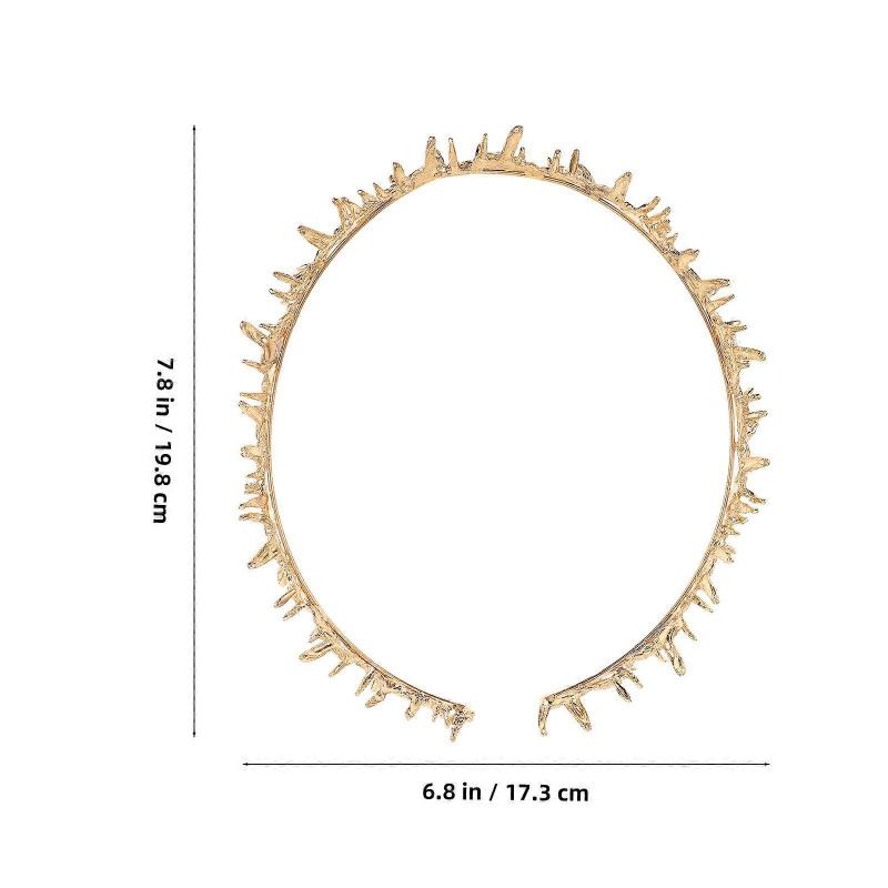 Thorn Crown Tiara for Halloween Decoration Golden Metal Accessory