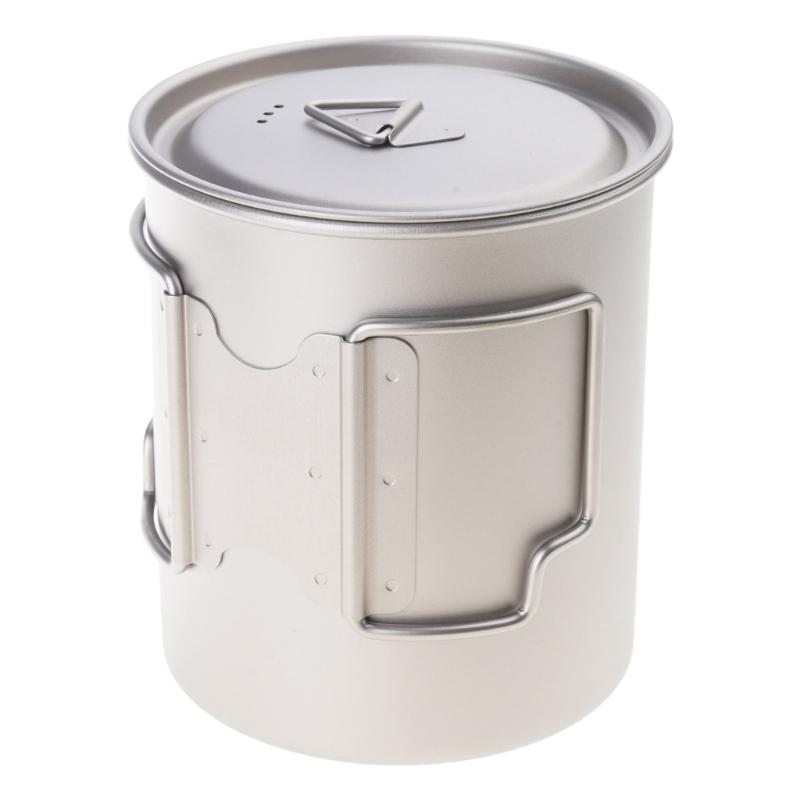 Multipurpose Portable Metal Coffee Cup Outdoor Camping Mug with Foldable Handle and Lid Water Cup Mug Easy To Use