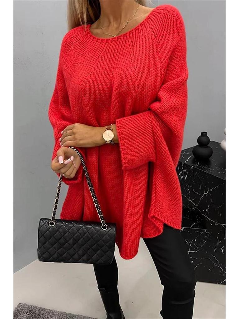 2024 Autumn/Winter Women's Cape-Style Knit Shawl Sweater