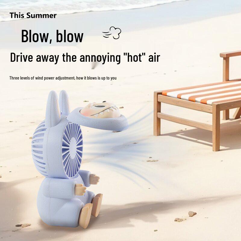 Popular Three-Speed Night Light Mini Neck Fan with Pull-out Flip Design for Outdoor Use