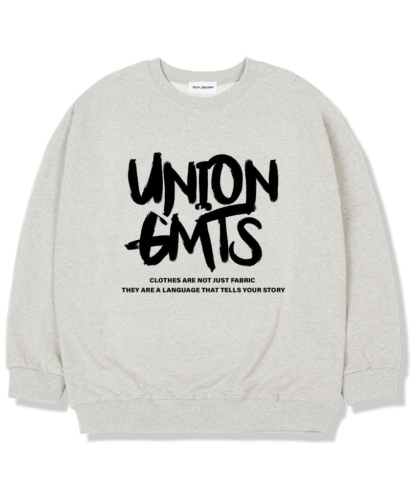 UNION GARMENTS Gmts Logo Fleece-Lined Oversized Sweatshirt Oatmeal