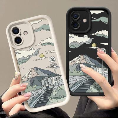 Husă de telefon moale din Tpu cu model de desene animate pentru iPhone 16 15 Pro 14 Plus 13 12 11 Pro Max Xs Xr 8 7 Husă de protecție a lentilei rezistentă la șocuri de culoare solidă
