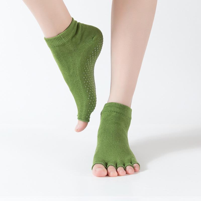 Popular Women's Professional Non-slip Open-toed Yoga Socks, Five-finger Socks, Dance Socks, Rubber Socks, Sports Socks