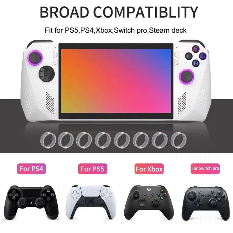 8pcs Silicone Joystick Caps for PS5/PS4/Steam Deck/ROG Ally - Elastic Protective Ring , Anti-Slip Grip & Dustproof Design