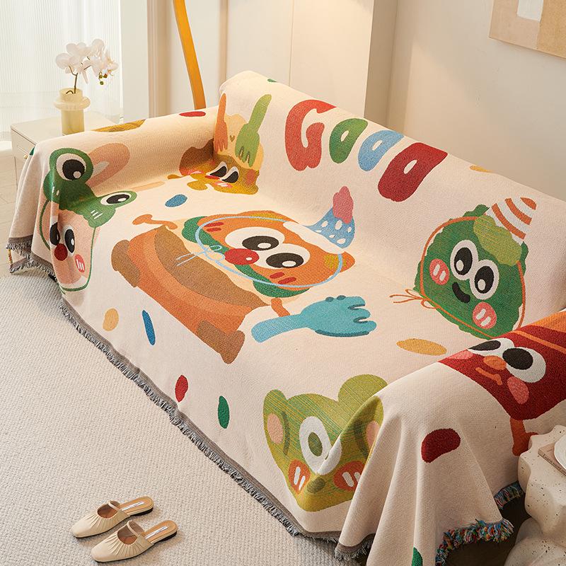 

Минималистичный мультяшный чехол на диван с щенком: Пятноустойчивое, Нескользящее, Цельное полотенце для осени/зимы 90*90cm Kneel Blanket