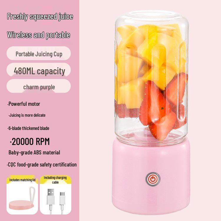Portable Electric Juicer Cup: Mini Wireless 2025 Model for Household Fruit Juicing