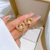Classic Micro-inlaid Gorgeous Zircon Heart-shaped Stainless Steel Necklace Earrings Set Fashionable Girls Party Dinner Gift