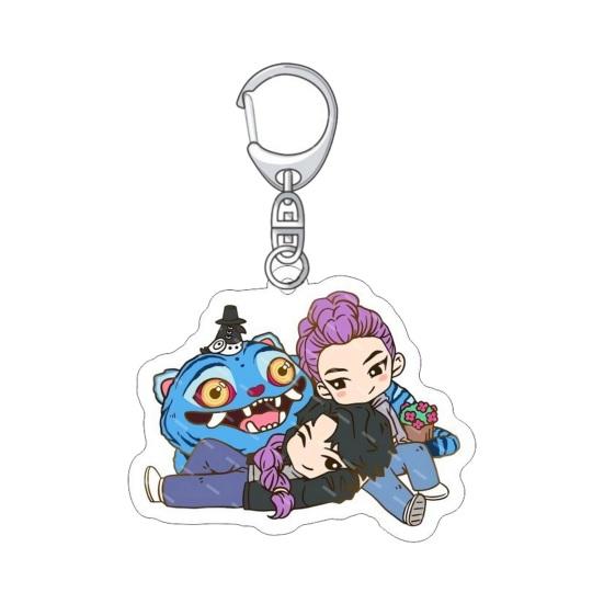 Keychain Pendant 3D Idol Group Design Portable Acrylic Keychain with Metal Lobster Clasp Waterproof Scratch-Proof Key
