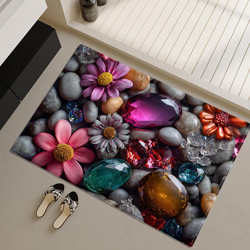 

Красочный Камень 3D Коврик Для Ванной Модный Напольный Туалетные Коврики Спальня Мягкий Ковер Кухонный Коврик 40x60cm