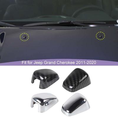 Car Wiper Nozzle Decoration Protective Cover For Jeep Compass For Jeep Patriot For Jeep Grand Cherokee Car Exterior Accessories,carbon Fiber Black