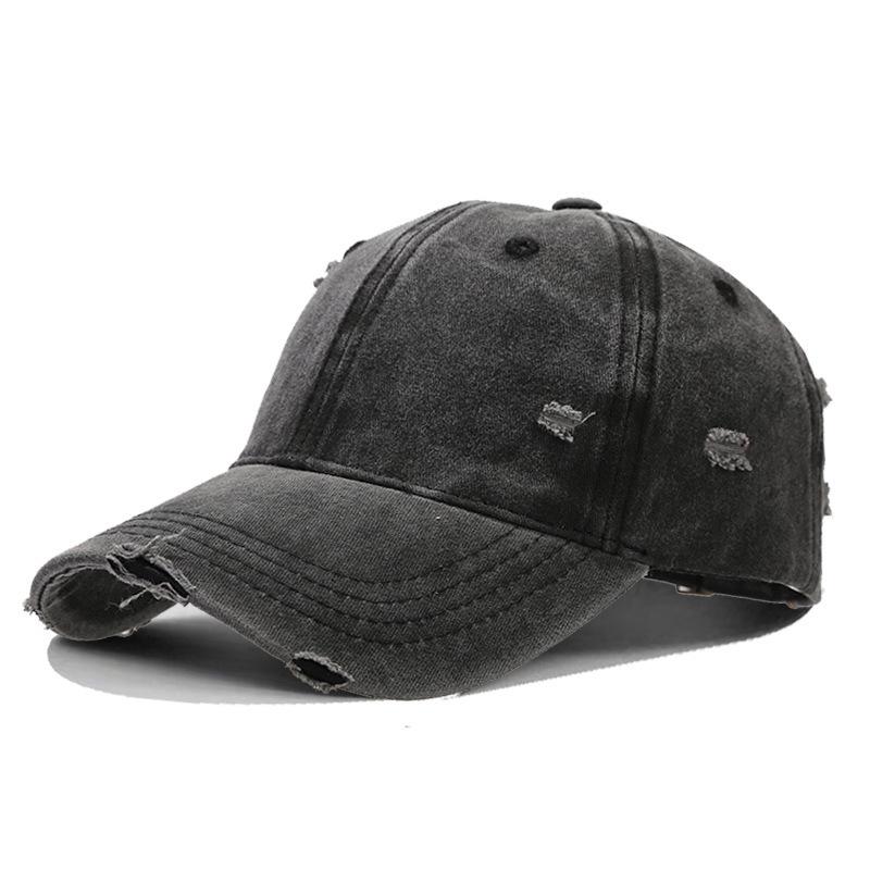 Retro Distressed Baseball Cap with Duckbill and Optional Embroidered Logo