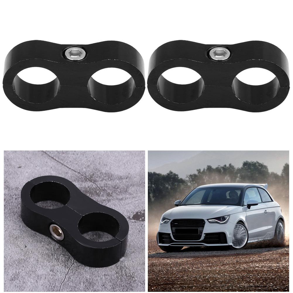 AN10 Aluminum Alloy Hose Separator Clamp Fitting Adapter Bracket Universal (Black)