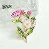 Windbreaker Brooch Pin Enamel Coloring Three Chrysanthemums Design Zinc Alloy