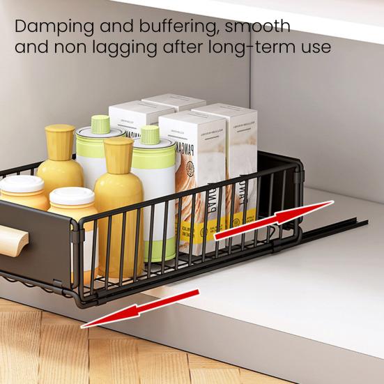 Pull-out Storage Rack Large Capacity Drawer Design Multipurpose Slide-Out Under-Sink Organizer Bathroom Storage Shelves