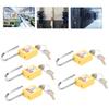 5 Sets 38mm Lockout Lock Insulation LOTO Nylon PA Steel for Nuclear Energy Logistics Transport
