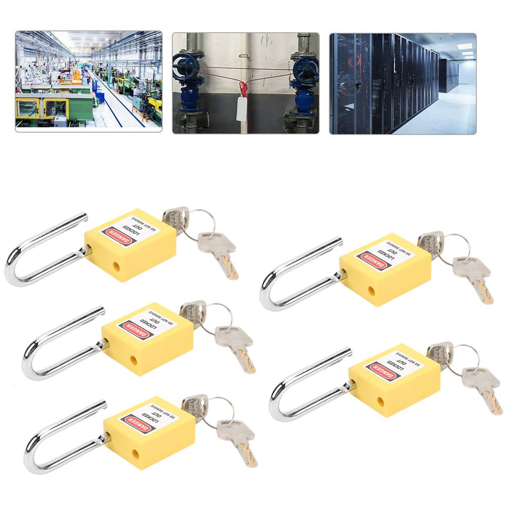 5 Sets 38mm Lockout Lock Insulation LOTO Nylon PA Steel for Nuclear Energy Logistics Transport