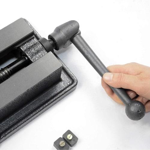 Uyoyous 4-inch Table Vise, Fixed Tabletop Vise, Drill Press Vise, Small Bench Vise, F-Type, Maximum Opening 100mm, Easy Installation by Simply Placing