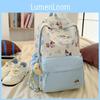 Nylon Book Backpack For Girls With Dachshund And Letter Print Design For School And Travel