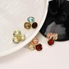 Square Oval  Geometric Stud Earrings For Women Medieval Vintage Light Luxury Simple Jewelry