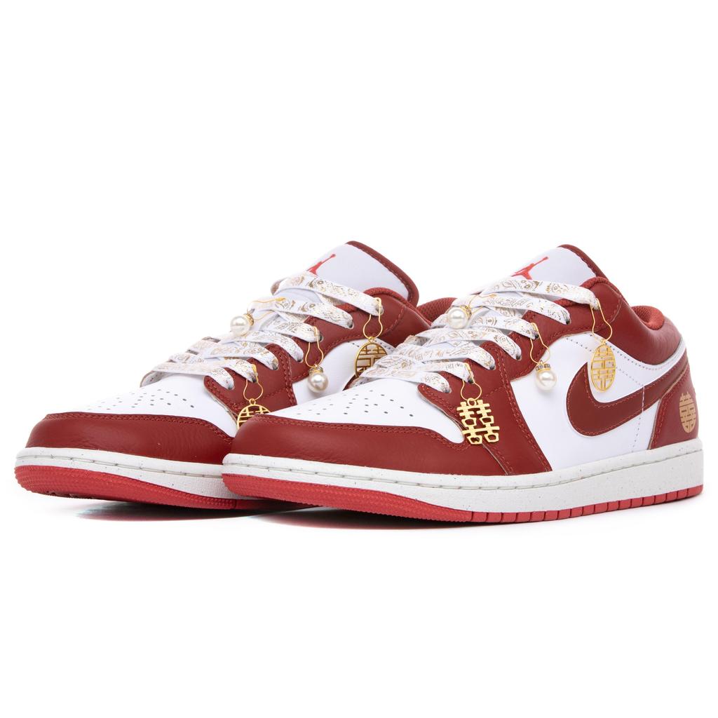 Jordan Air Jordan 1 Low Top Vintage Basketball Shoes Men's White Red Gold FJ3459-160(Team-)