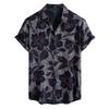 Men's Short Sleeved Shirt, Daily Fashion Printed Button Top, Chest Pocket Cardigan