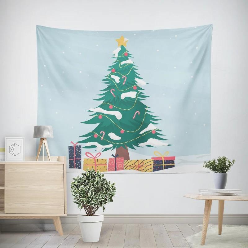 Christmas New Year Christmas Tree Pattern Living Room Bedroom Decorative Tapestry
