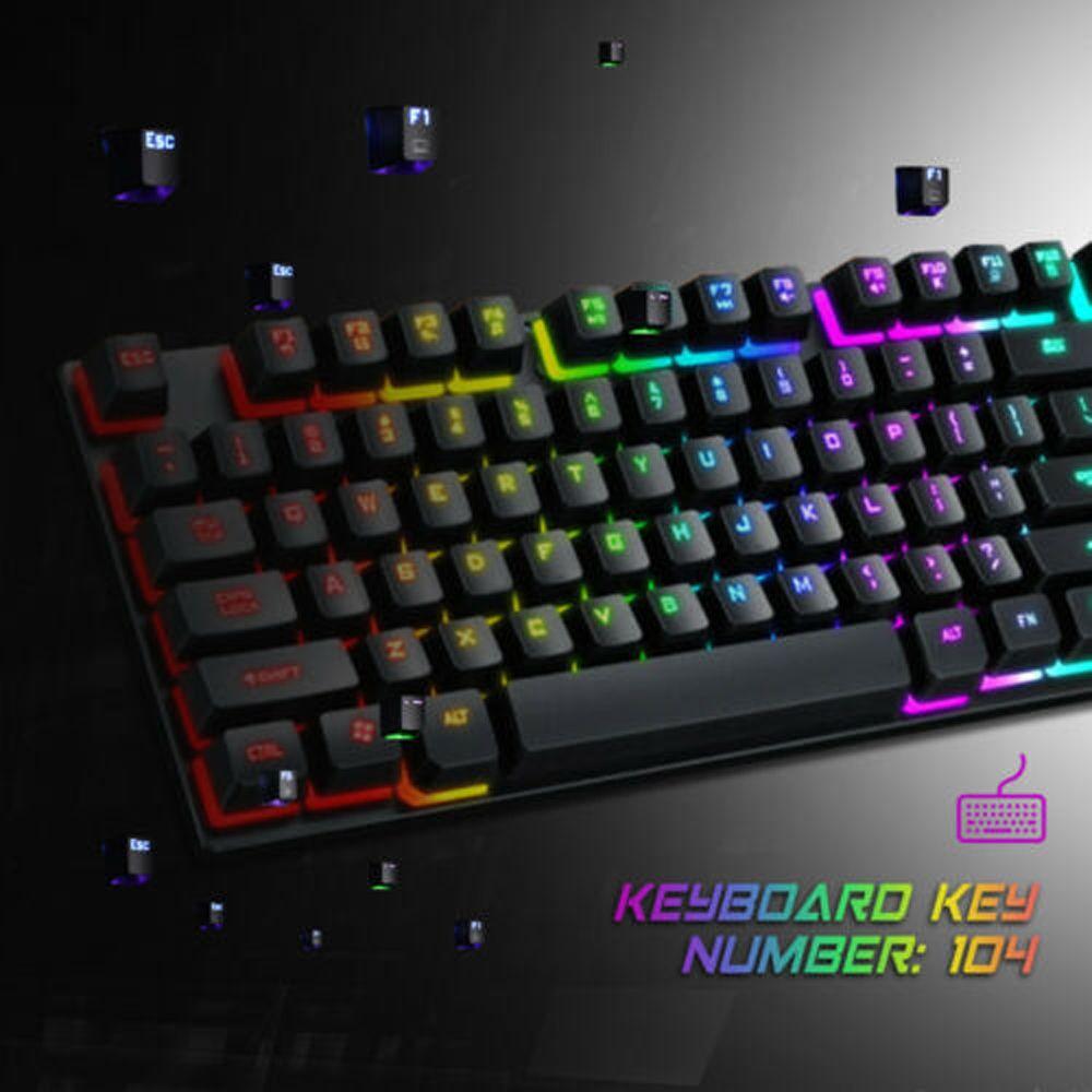 Computer Peripherals Gaming Keyboard Mechanical Keyboard 104 Keys Keyboard USB Wired Keyboard