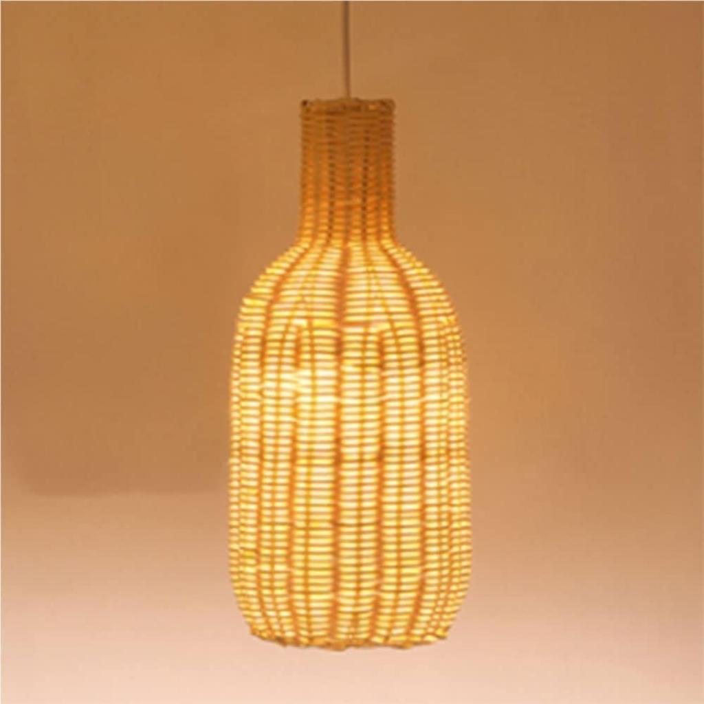 JOYINLED Modern Rattan Chandelier, Southeast Asian Style Hand Woven Bamboo Pendant Light Kitchen Island Dining Room Living Room