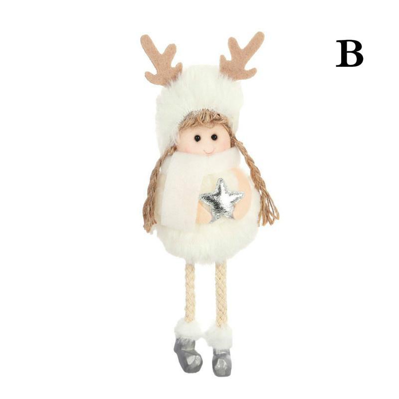Christmas Plush Angel Doll Pendant Cute Christmas Tree Figurine Pendant Home Christmas Decor Crafts Children's Christmas Gifts