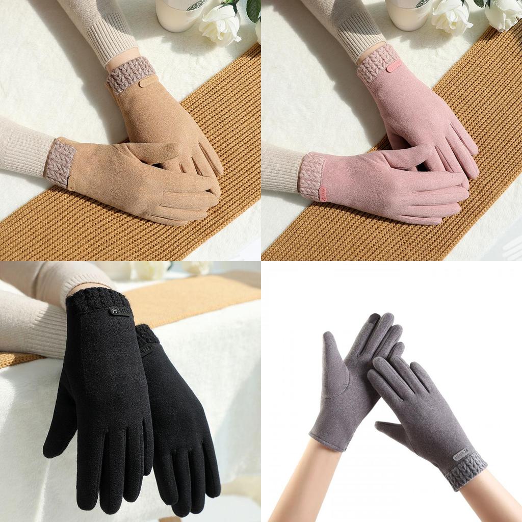Womens Fall Winter Touchscreen Thermal Gloves With Windproof Design For Outdoor Cycling And Driving