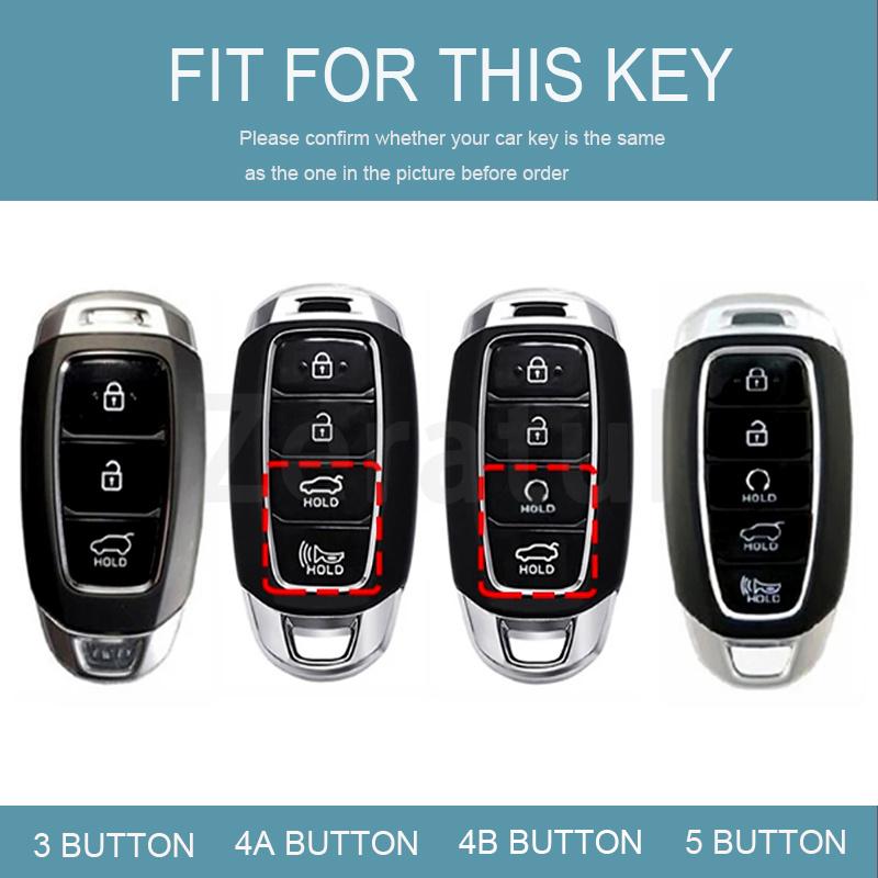 3 4 5 Buttons For Hyundai I30 Ix35 Kona Encino Solaris Azera Grandeur Ig Accent Santa Fe Palisade Keychain Car Key Case Cover