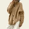 Women's Color Loose Fit Knit Cardigan with Pockets for Daily Wear