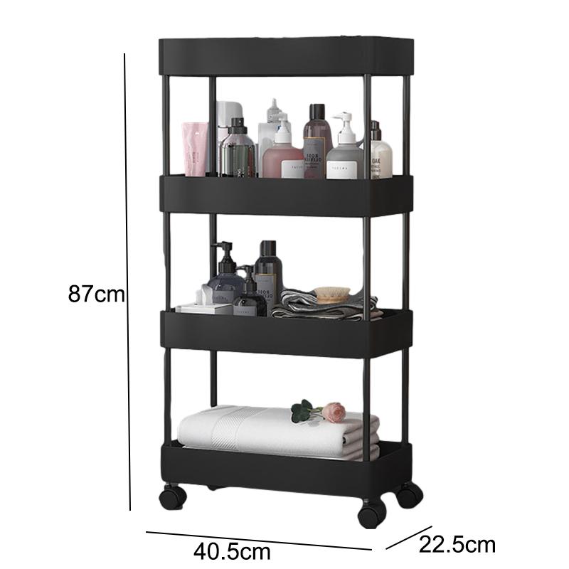 2/3/4 Layer Narrow Gap Storage Rack Shelves Organizer Open High Capacity Save Space Mobile Shelving for Kitchen Bathroom
