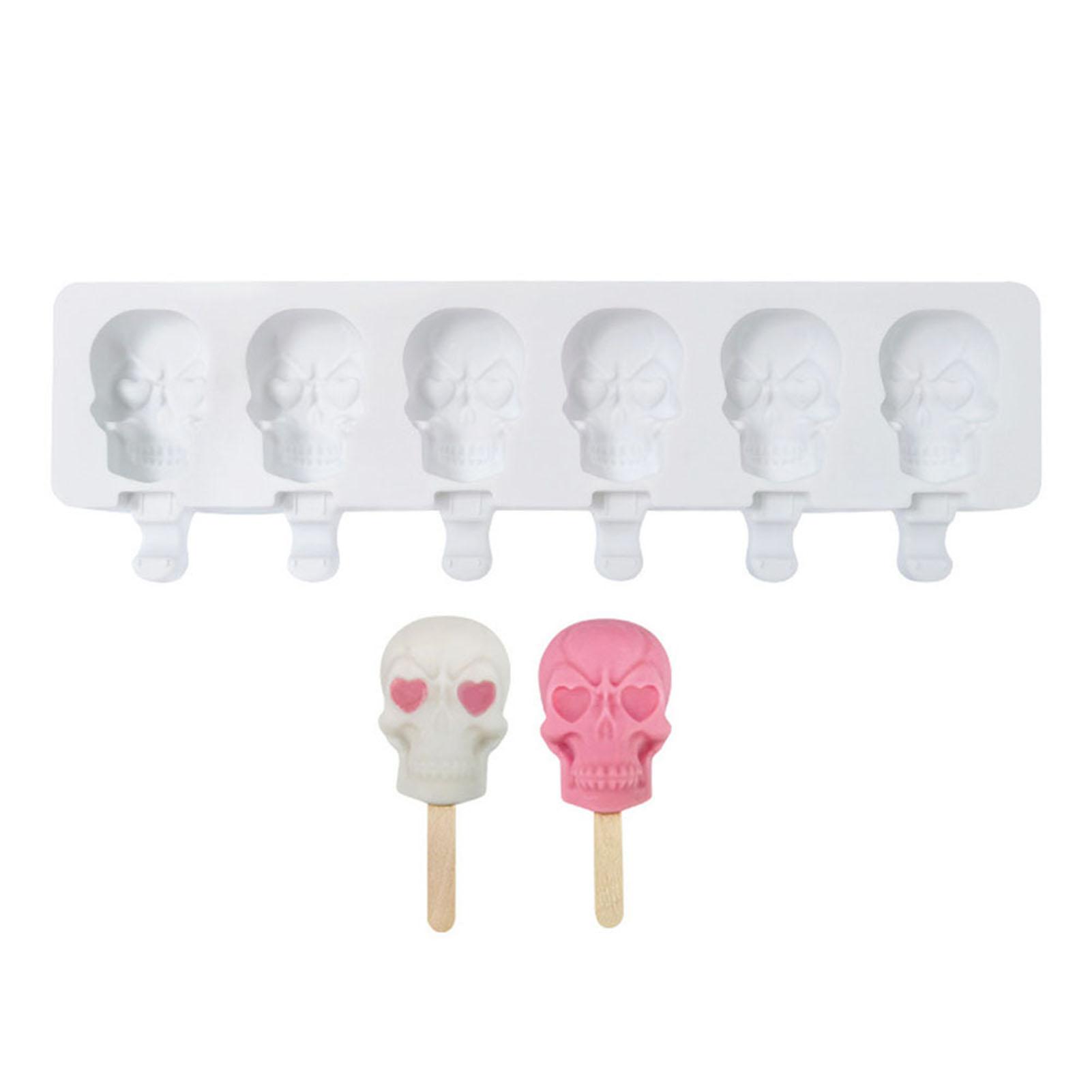 6 Grid Skull Ice Cream Silicone Stencil Popsicle Cheese Stick Making Template China Mainland