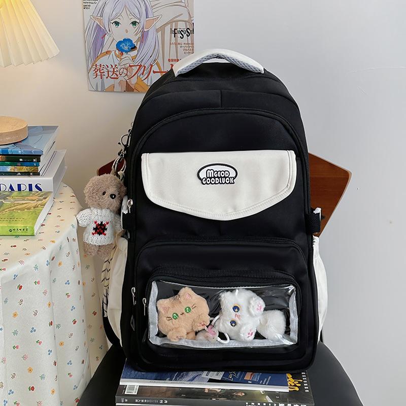 High value, fresh and sweet contrasting color backpack, lightweight and large-capacity backpack for junior high school students