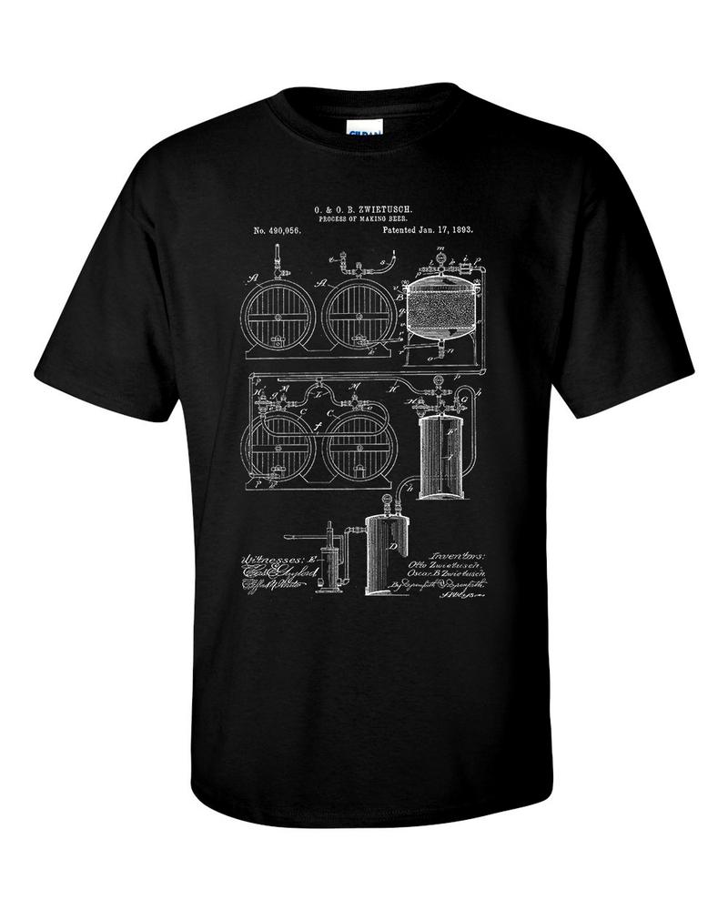 Beer Brewing 1893 Patent Craft Beer Blueprint Homebrew Gift TShirt