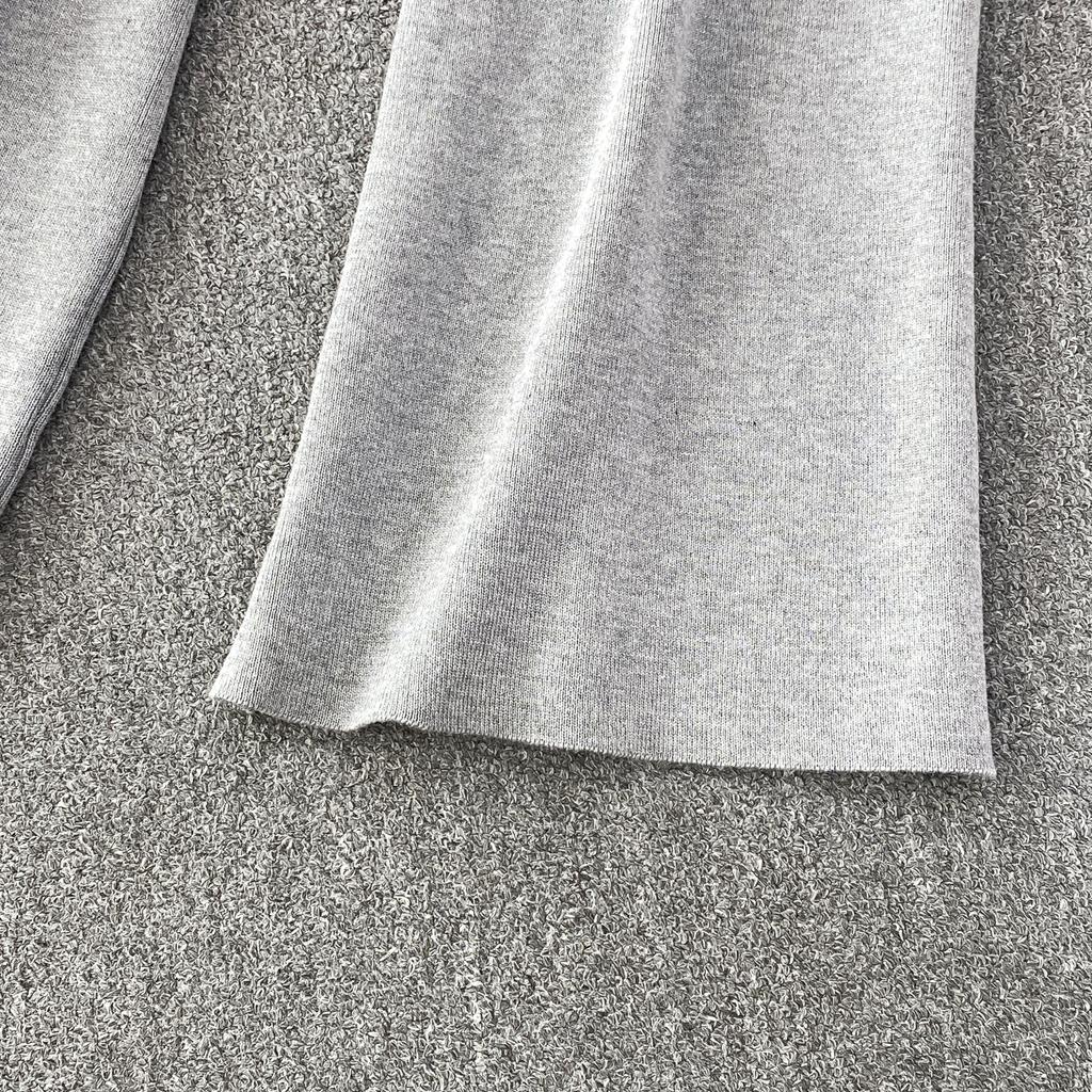 Faionable Knitted Embroidered Striped Set High Waist Wide Leg Pants Zipper Jaet for Women Autumn Season Casual Wear