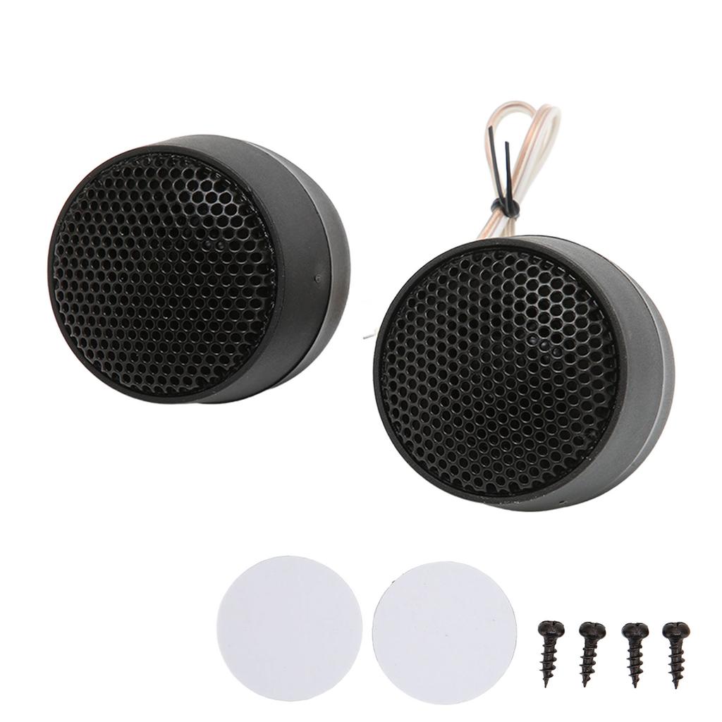 Pair Mini Dome Tweeter 10W 4 Ohm  Round Speaker Attachment Black Universal Automobile O System