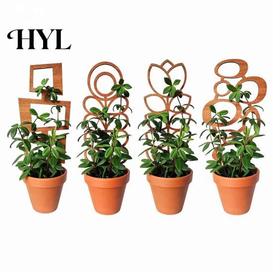 Easy Install Plant Stand Wood Bracket Leaf Shape Trellis Vine Healthy Growth Support Installation Multifunctional Holder