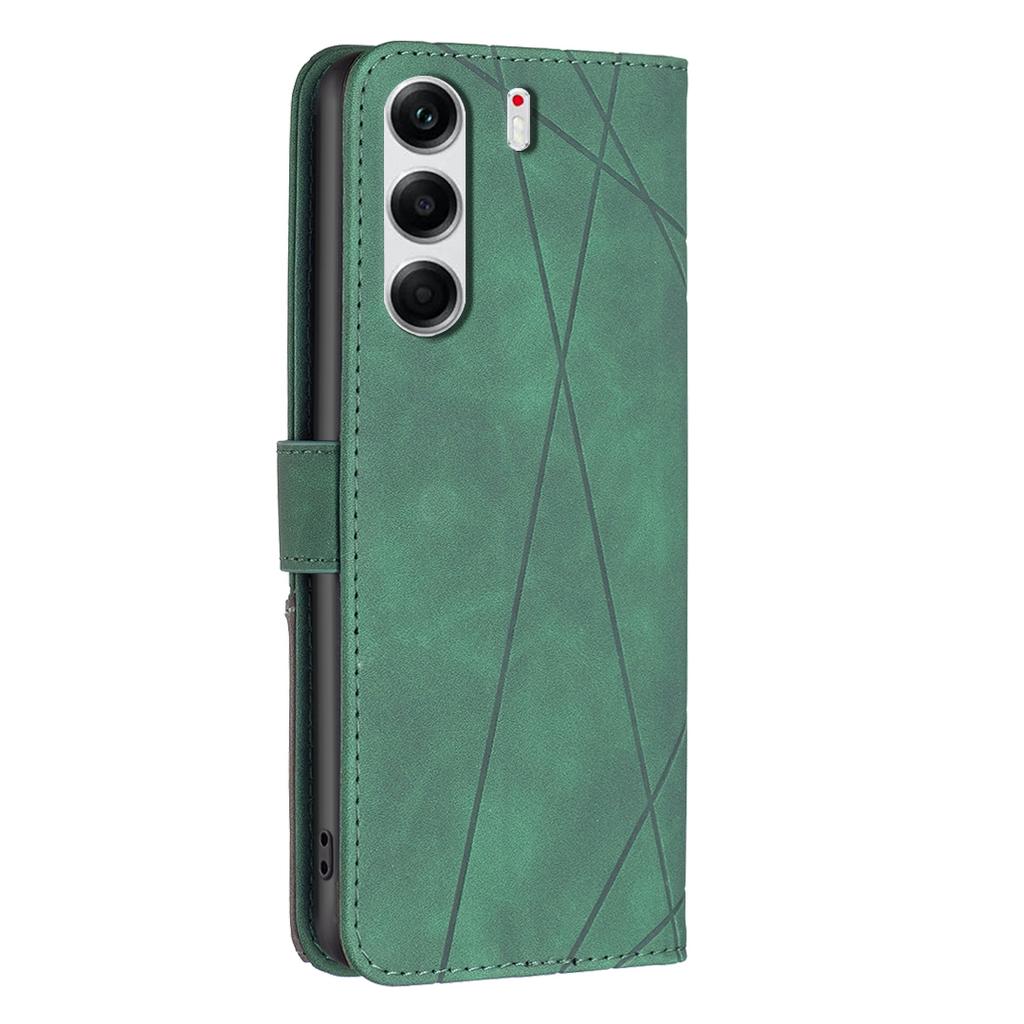 BINFEN COLOR For TECNO Camon 40 Pro 4G Phone Case Wallet Stand Geometry Imprinted Leather Cover